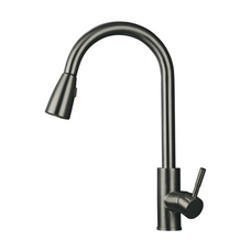 Смеситель для кухни Mixxus SUS-014-B Graphite с выдвижной лейкой из нерж.стали (MI6564)