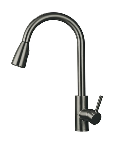 Смеситель для кухни Mixxus SUS-014-B Graphite с выдвижной лейкой из нерж.стали (MI6564)
