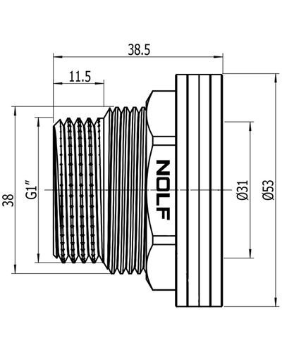 Врізка в бак з контргайкою Nolf NFC.450-10 - 1" латунна (NF3241)