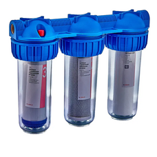 Фильтр для холодной воды Koer KV-26-1 (3 колбы 3-х склад., картр. PPR+спресс./гран.уг.) 8 атм. 1" (KR5769)