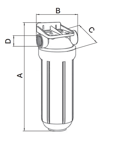 Колба фильтра для холодной воды Europroduct EPV-20-1/2 (8 атм. 1/2) (EP6177)