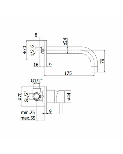 Смеситель для умывальника Paffoni Stick хром (SK006CR70)