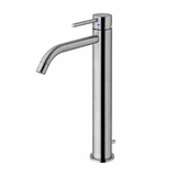 Смеситель для умывальника Paffoni Light высокий с донным клапаном Steel Looking (LIG085ST)