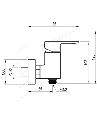 Змішувач для душу Ravak Chrome CR II 032.20BL чорний X070464