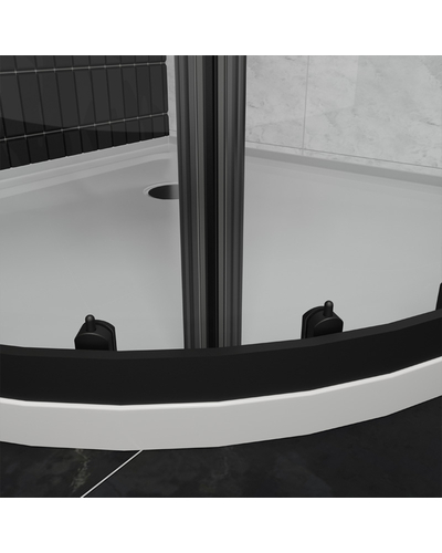 Душова кабіна Domospa by Ravak Slide SLCP4-90 R 550 чорний Transparent RKUC500027