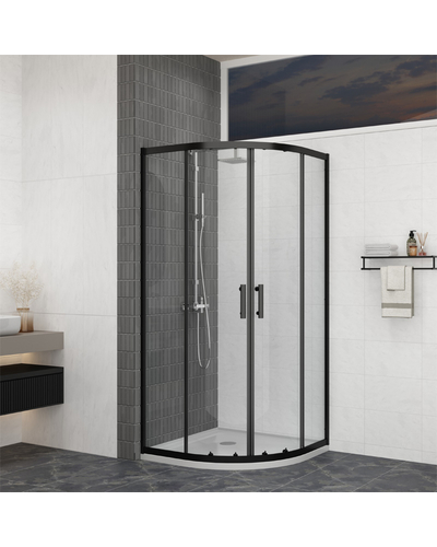 Душова кабіна Domospa by Ravak Slide SLCP4-90 R 550 чорний Transparent RKUC500027