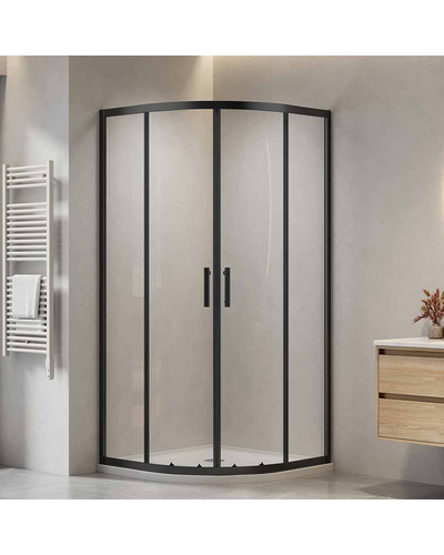 Душова кабіна Domospa by Ravak Slide SLCP4-90 R 550 чорний Transparent RKUC500027