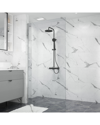 Душова стінка Domospa by Ravak Walk In DS -100 полірований алюміній Transparent 8мм RKUC500015