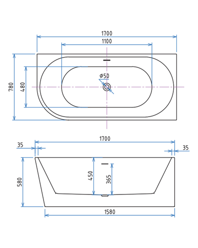 Ванна акриловая Ravak FreeStyle Corner R 1700x800 RKUA600012
