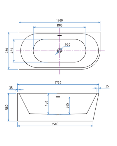 Ванна акриловая Ravak FreeStyle Corner L 1700x800 RKUA600011