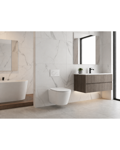 Підвісний унітаз Domospa by Ravak Torrenta NEO RimOff з сидінням та зливом Торнадо RKUJ000015