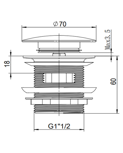 Слив для ванны Ravak FreeStyle Click Clack чёрный мат RKUA600013