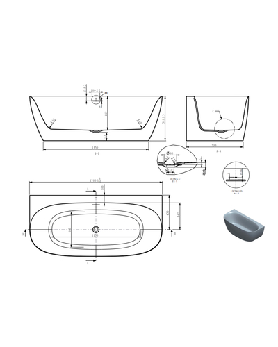 Ванна акриловая Ravak FreeStyle Wall 170x80 RKUA600010