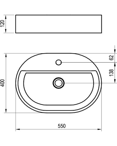 Умивальник Ravak Ceramic 550 O Slim Shelf XJX01155003