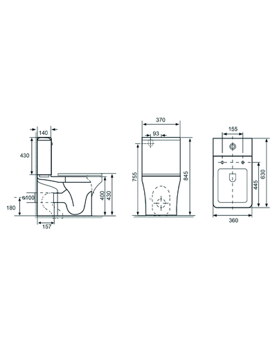 Унитаз-компакт Rivera NEO Tornado с сиденьем дюропласт медл.падение NO600TQX