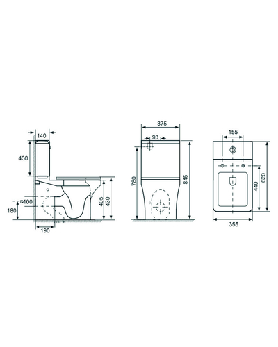 Унитаз-компакт Rivera Avalon Tornado BTW с сиденьем дюропласт медл.падение AV620TQX