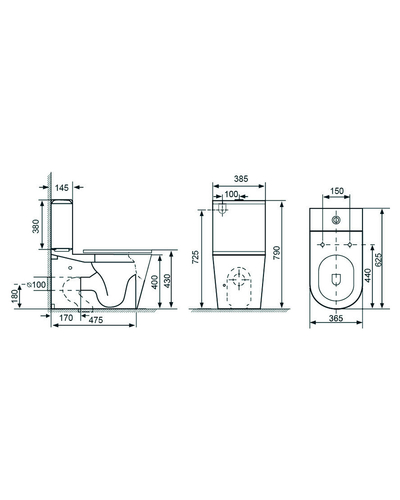 Унитаз-компакт Rivera Itaca Rimless с сиденьем дюропласт медл.падение IT625RQX