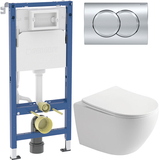 Інсталяція Geberit DuofixBasic з унітазом Rivera Ronda Rimles кнопка хром 458.103.00.2 + R0049RQS