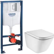 Комплект Grohe Rapid SL 38772001 с унитазом Roca GAP Rimless A34H47C000