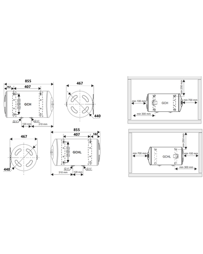 Бойлер горизонтальний Tesy BiLight 80 3000W (GCH 80 44 30 B12 TSR) 305319