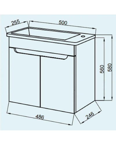 Тумба Юввис Sempre 50 ТП с умывальником Piccolo