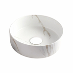 Умывальник Volle VOLLE PIEDRA накладной 34,6*34,6*12см, светлый мрамор 1301.005131