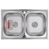 Мийка кухонна накладна Zerix Z8050D-08-180MD Double (micro decor) (ZM0613)