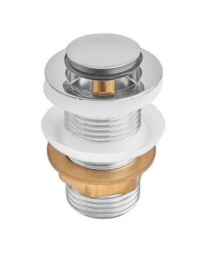 Донний клапан для раковини Zerix BV-06 1 1/4'' без переливу автоматичний СLICK-СLACK (Колір хром) (ZX6023)