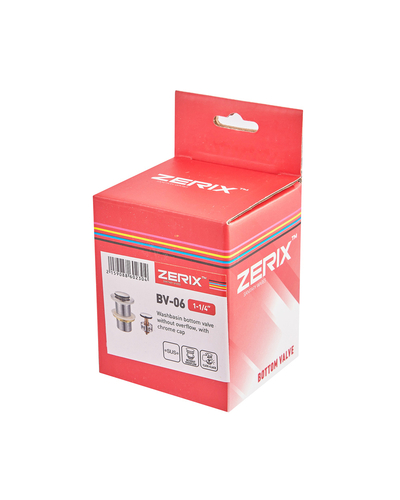 Донний клапан для раковини Zerix BV-06 1 1/4'' без переливу автоматичний СLICK-СLACK (Колір хром) (ZX6023)