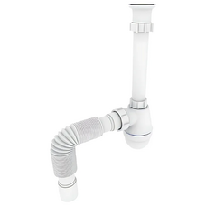 Сифон для раковини Zerix SU-03-А з ревізією (Колір білий) 1 1/4'' (ZX5083)
