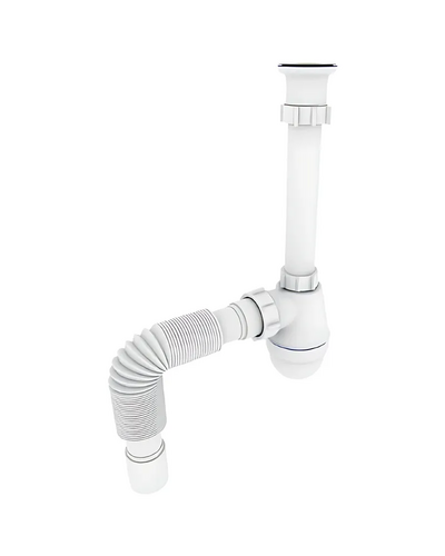 Сифон для раковини Zerix SU-03-А з ревізією (Колір білий) 1 1/4'' (ZX5083)