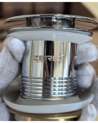 Донный клапан для раковины с переливом Zerix BV-09 1 1/4" автоматический Click-Clack (Цвет хром) (MY0414)