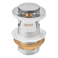 Донний клапан для раковини Zerix BV-05 1 1/4'' з переливом автоматичний СLICK-СLACK (Колір хром) (ZX6022)