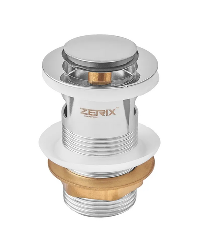 Донний клапан для раковини Zerix BV-05 1 1/4'' з переливом автоматичний СLICK-СLACK (Колір хром) (ZX6022)