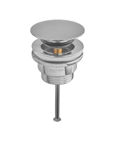 Донний клапан для раковини Zerix BV-03 1 1/4'' універсальний (з/без перел) СLICK-СLACK (Колір хром) (ZX6019)