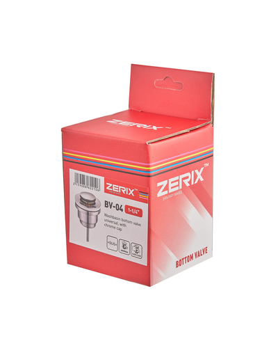 Донний клапан для раковини Zerix BV-04 1 1/4'' універсальний (з/без перел) СLICK-СLACK (Колір хром) (ZX6021)