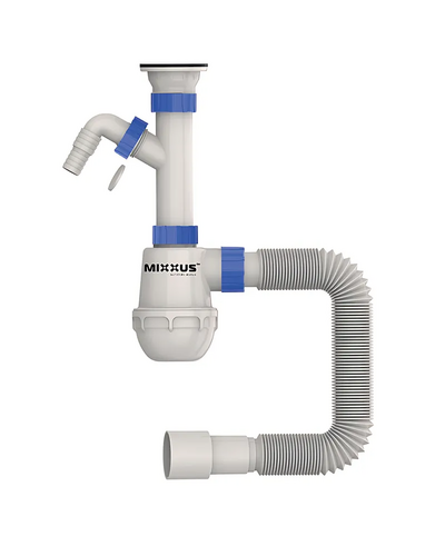 Сифон для кухні Mixxus SK-01-B 1 1/2"x40 з литим випуском та відводом для пральної машини (MI8191)
