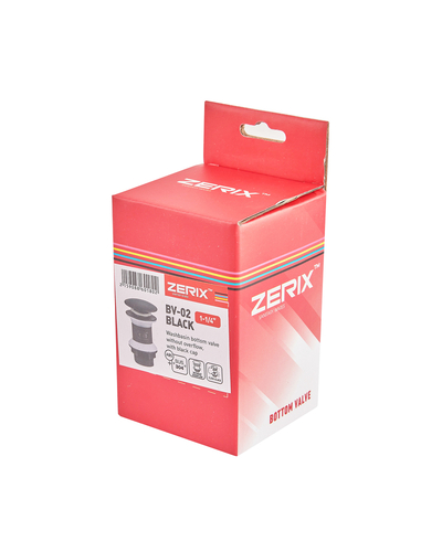 Донний клапан для раковини Zerix BV-02 BLACK 1 1/4'' без переливу автоматичний СLICK-СLACK (Колір чорний) (ZX6018)