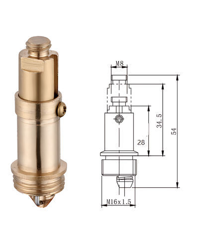 Шток донного клапана Mixxus ROD-01 (п'ятки) СLICK-СLACK 16мм x 8мм латунний (MI8392)