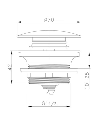 Донний клапан для ванни Zerix BV-08 1 1/2'' автоматичний СLICK-СLACK (Колір хром) (ZX6025)