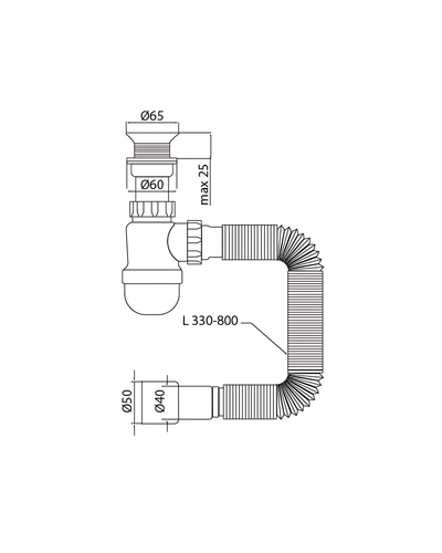 Сифон для умивальника Mixxus SU-06-A 1 1/2"x40 з пластиковим випуском (MI8183)
