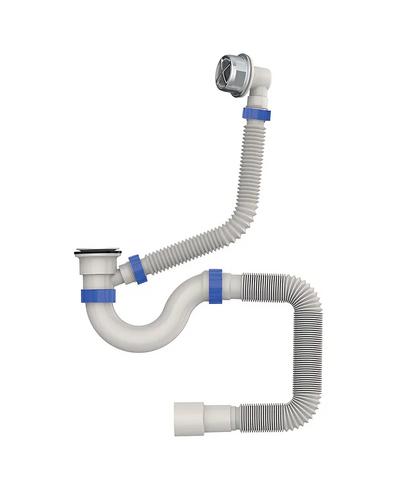 Сифон для ванни Mixxus SV-03-A 1 1/2" прямоточний з пластиковим випуском та переливом (MI8200)