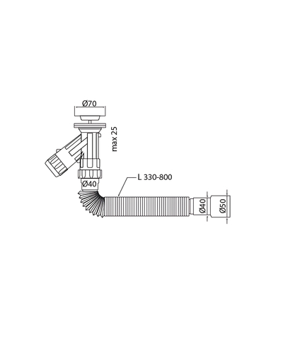 Сифон для умивальника Mixxus SU-08 1 1/4"x40 компактний 40*40/50 (MI8188)