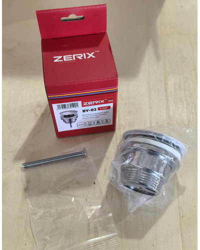 Донний клапан для раковини Zerix BV-03 1 1/4'' універсальний (з/без перел) СLICK-СLACK (Колір хром) (ZX6019)