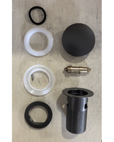 Донный клапан для раковины с переливом Zerix BV-09 GRAY 1 1/4" автоматический Click-Clack (Цвет графит) (MY0415)