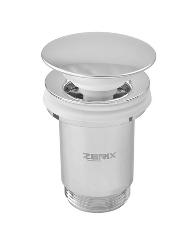 Донний клапан для раковини Zerix BV-01 1 1/4'' з переливом автоматичний СLICK-СLACK (Колір хром) (ZX6017)