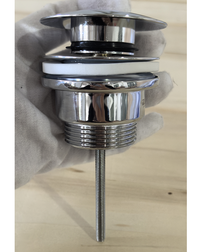Донний клапан для раковини Zerix BV-03 1 1/4'' універсальний (з/без перел) СLICK-СLACK (Колір хром) (ZX6019)