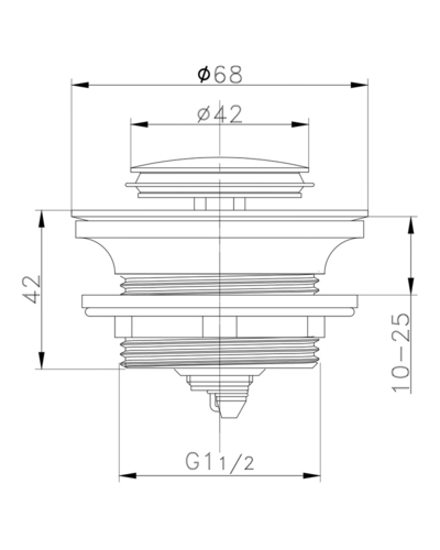 Донний клапан для ванни Zerix BV-07 1 1/2'' автоматичний СLICK-СLACK (Колір хром) (ZX6024)