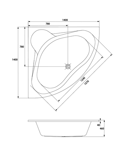 Панель для ванни Cersanit VENUS 140 з кріпл. S401-040