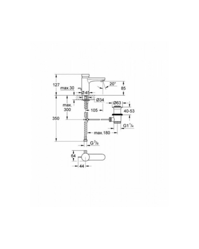 Змішувач Grohe Eurosmart Cosmopolitan S, для умивальника, автоматичний (36318000)